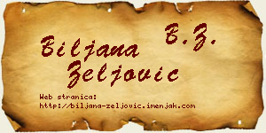 Biljana Zeljović vizit kartica